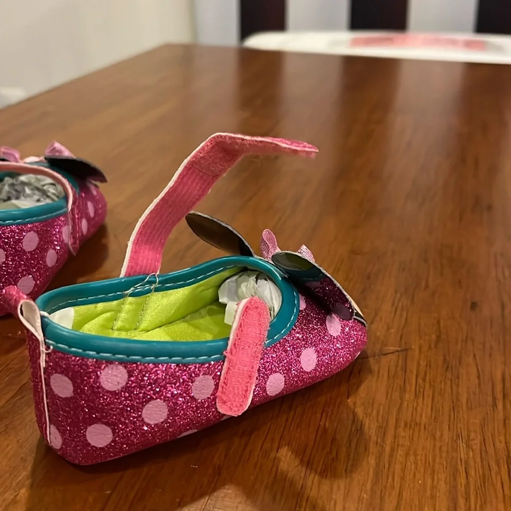 Minnie Mouse Disney Maryjane Crib Shoes Infant Baby Girl 6-9 Months mo pink new